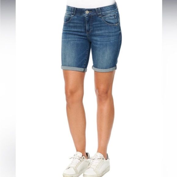 WOMEN’S DEMOCRACY “AB”TECHNOLOGY DENIM BERMUDA SHORTS SIZE 10 - Picture 1 of 5